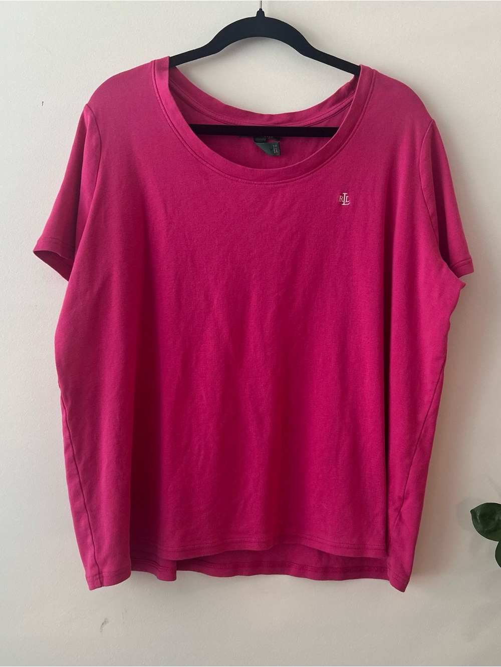 Lauren Ralph Lauren Hot Pink Short-Sleeve Crew Tee Preppy Colorblock Tshirt 3X